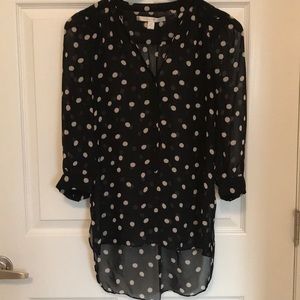 Lauren Conrad Sheer Polka Dot Blouse